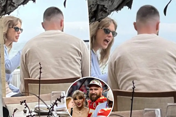 Taylor Swift and Travis Kelce at the dinner after bahamas vacation