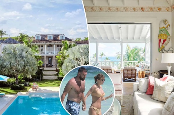 Taylor Swift and Travis Kelce stayed in a $15,000-a-night luxury home in the Bahamas.
