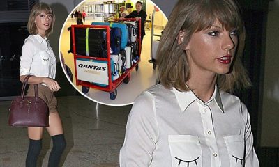 Taylor Swift with luggages at the Airport