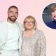 Travis Kelce (L) and Donna Kelce in Hollywood with Taylor Swift