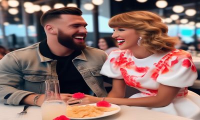 taylor swift eating Pizza with Travis Kelce