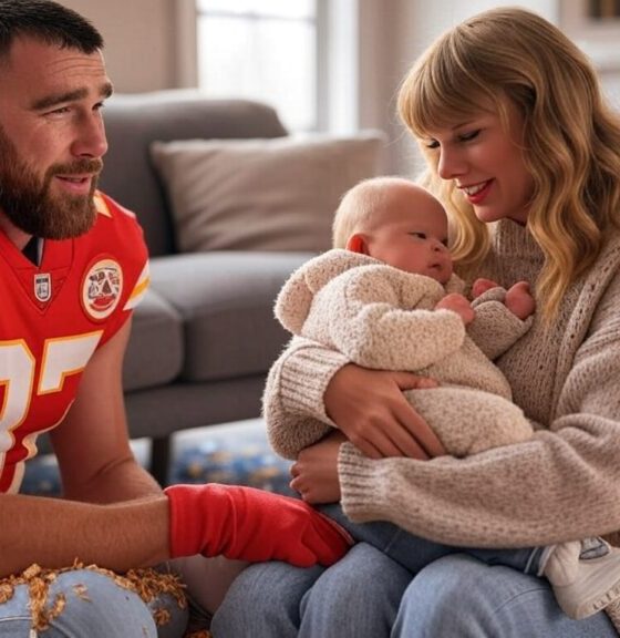 Broken Strings: Taylor Swift’s Secret Baby Shocks Travis Kelce to Tears.In a twist more dramatic than a bridge in a Taylor Swift ballad, pop icon Taylor Swift has reportedly welcomed a child without a wedding ring in sight.The news, kept under tight wraps for months, allegedly blindsided NFL superstar and Swift’s rumored fiancé, Travis Kelce, sending shockwaves through both fanbases and... See more