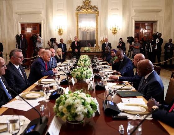 BREAKING: In a completely embarrassing moment, Donald Trump told the Liberian President “you speak such beautiful English…where did you learn to speak so beautifully” - even though English is the NATIONAL LANGUAGE OF LIBERIA. The world is watching America humiliate itself.
