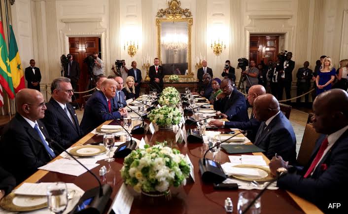BREAKING: In a completely embarrassing moment, Donald Trump told the Liberian President “you speak such beautiful English…where did you learn to speak so beautifully” - even though English is the NATIONAL LANGUAGE OF LIBERIA. The world is watching America humiliate itself.